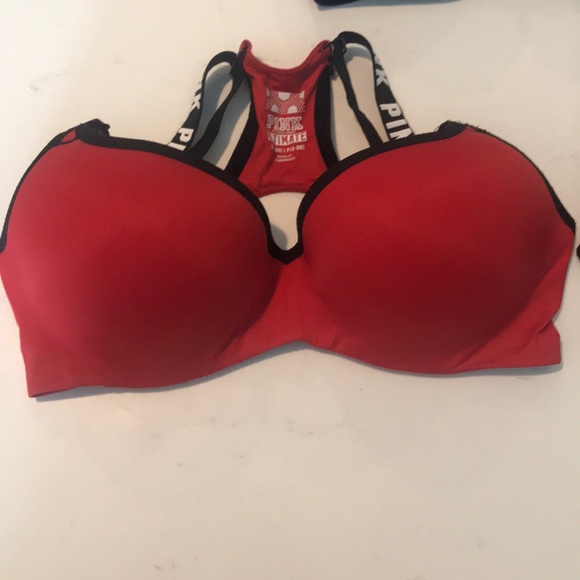 Pink Victoria secrets push up sports bra - Picture 1 of 4